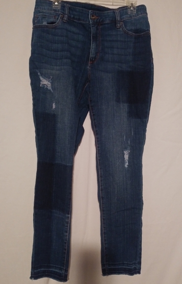 FG 12R 34x29 Dark Distressed Stretch Skinny Jeans - Picture 1 of 4